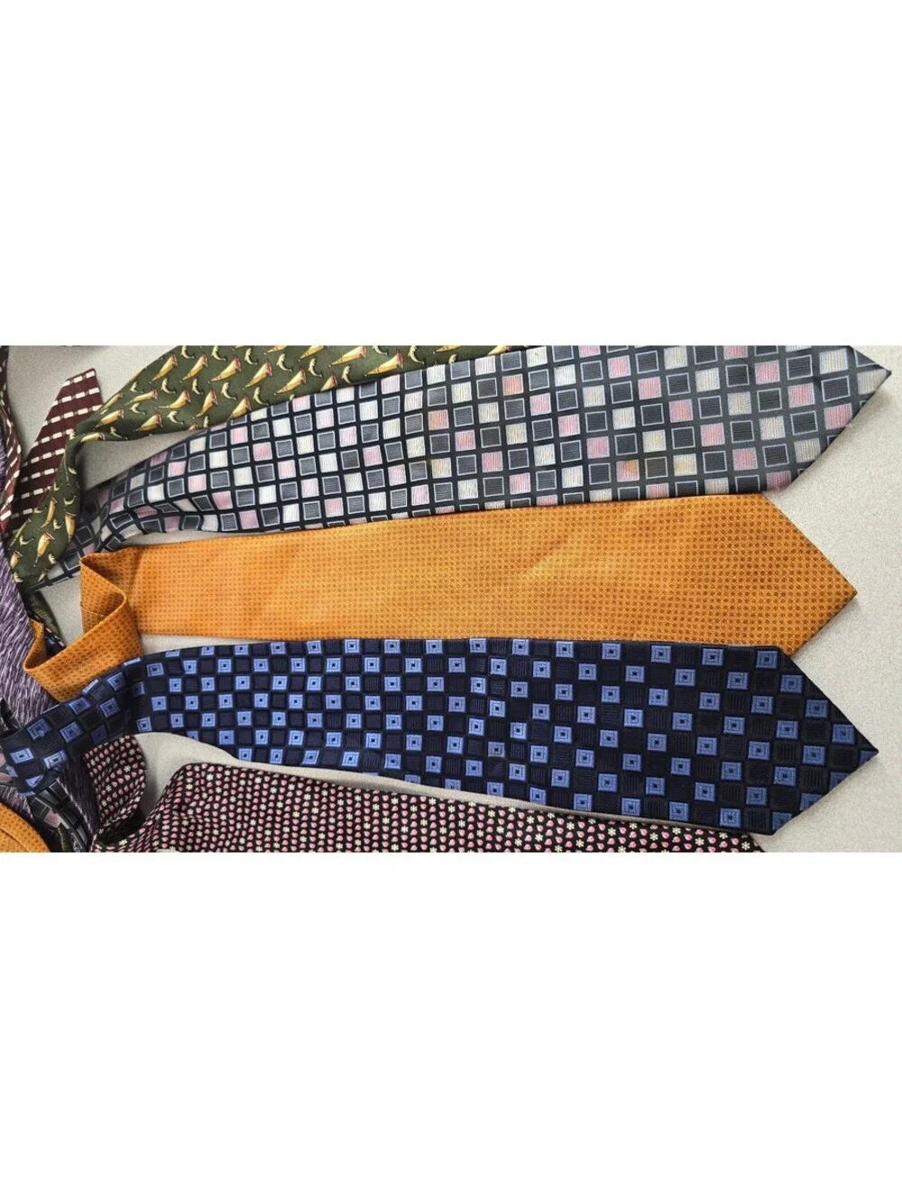Lot of 8 Men's Designer Ties Silk Vintage Mixed Brands